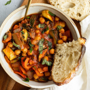 vegan chickpea ratatouille without eggplant