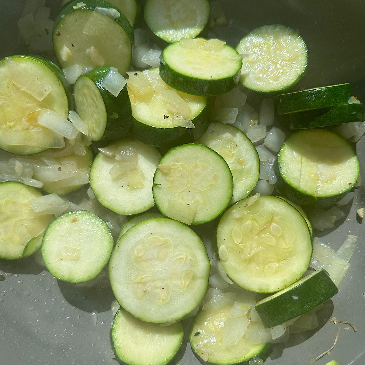 vegetables in pan