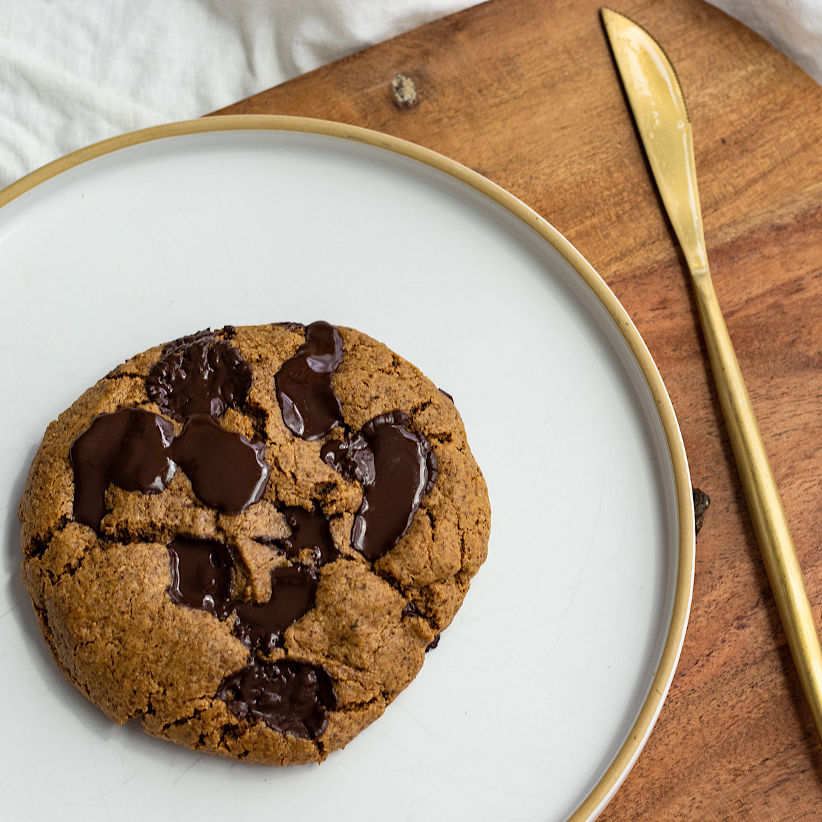 healthy and vegan single serve chocolate chip cookie