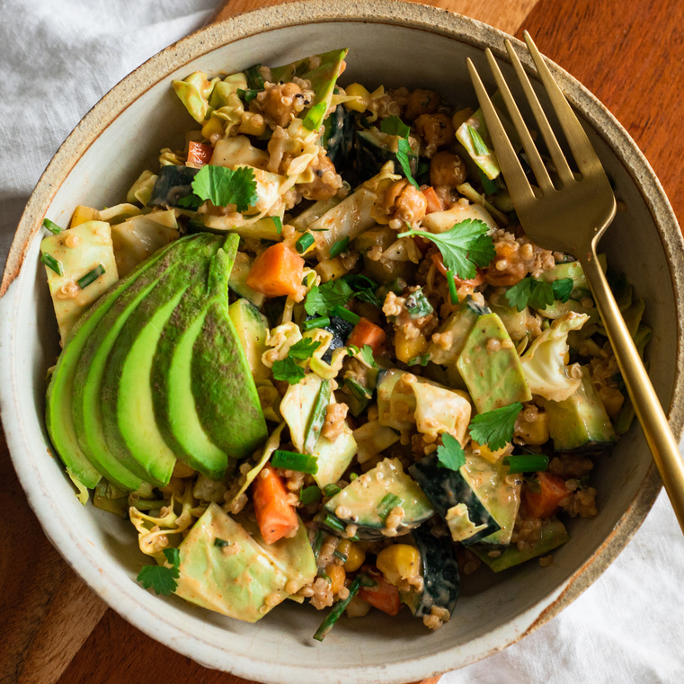 vegan tahini barbeque salad