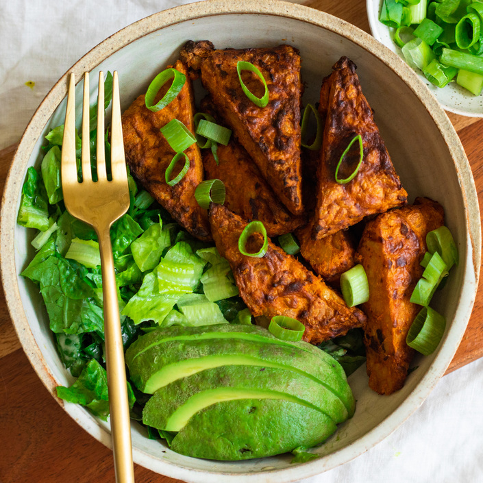 air fryer buffalo tempeh