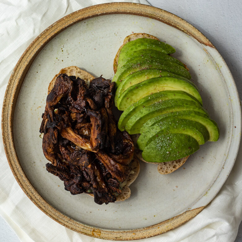 crispy air fried oyster mushroom sandwich