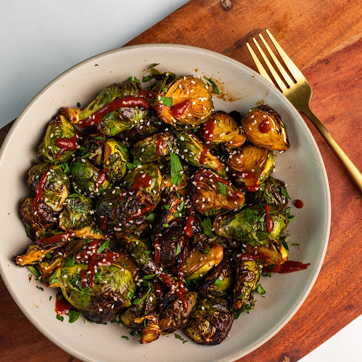 sriracha maple brussels sprouts