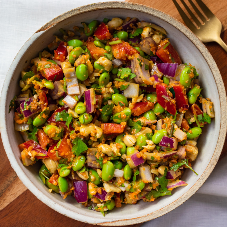 vegan edamame crunch salad high protein