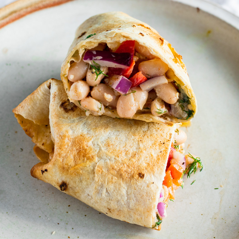 Vegan white bean and quinoa burrito (air fryer)