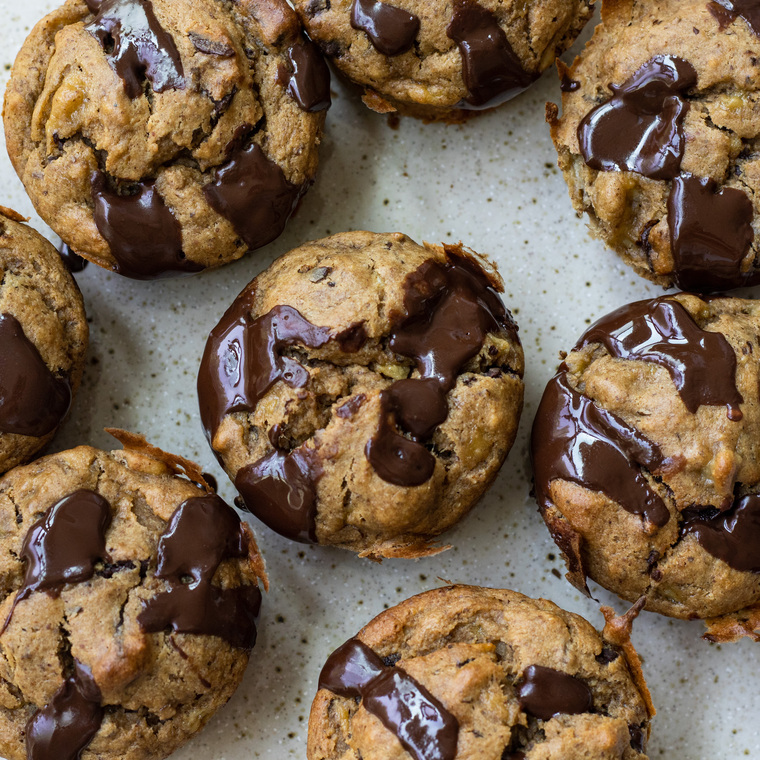 vegan banana protein muffins with oat flour