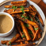 air fried crispy spiced carrot fries vegan