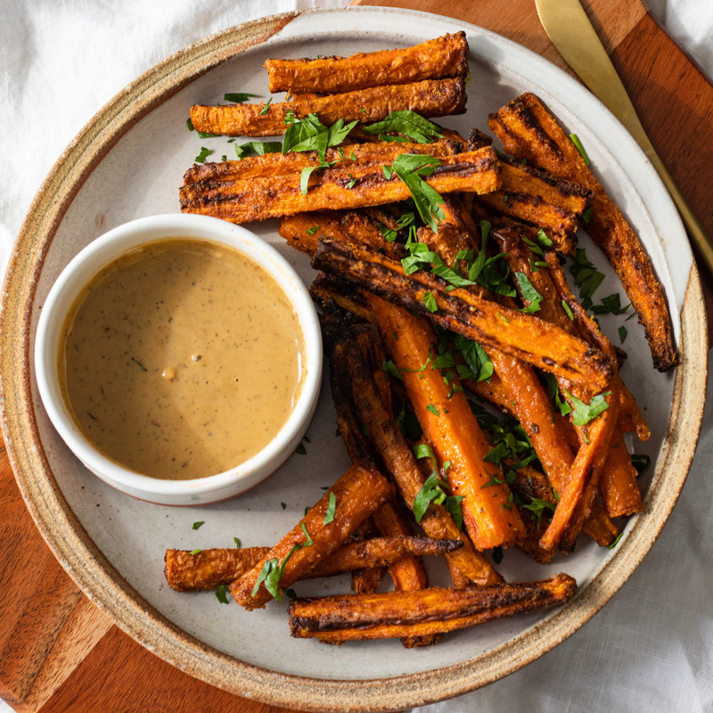 crispy air fried carrot fries