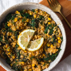 Vegan Summer Lentil Risotto High Protein