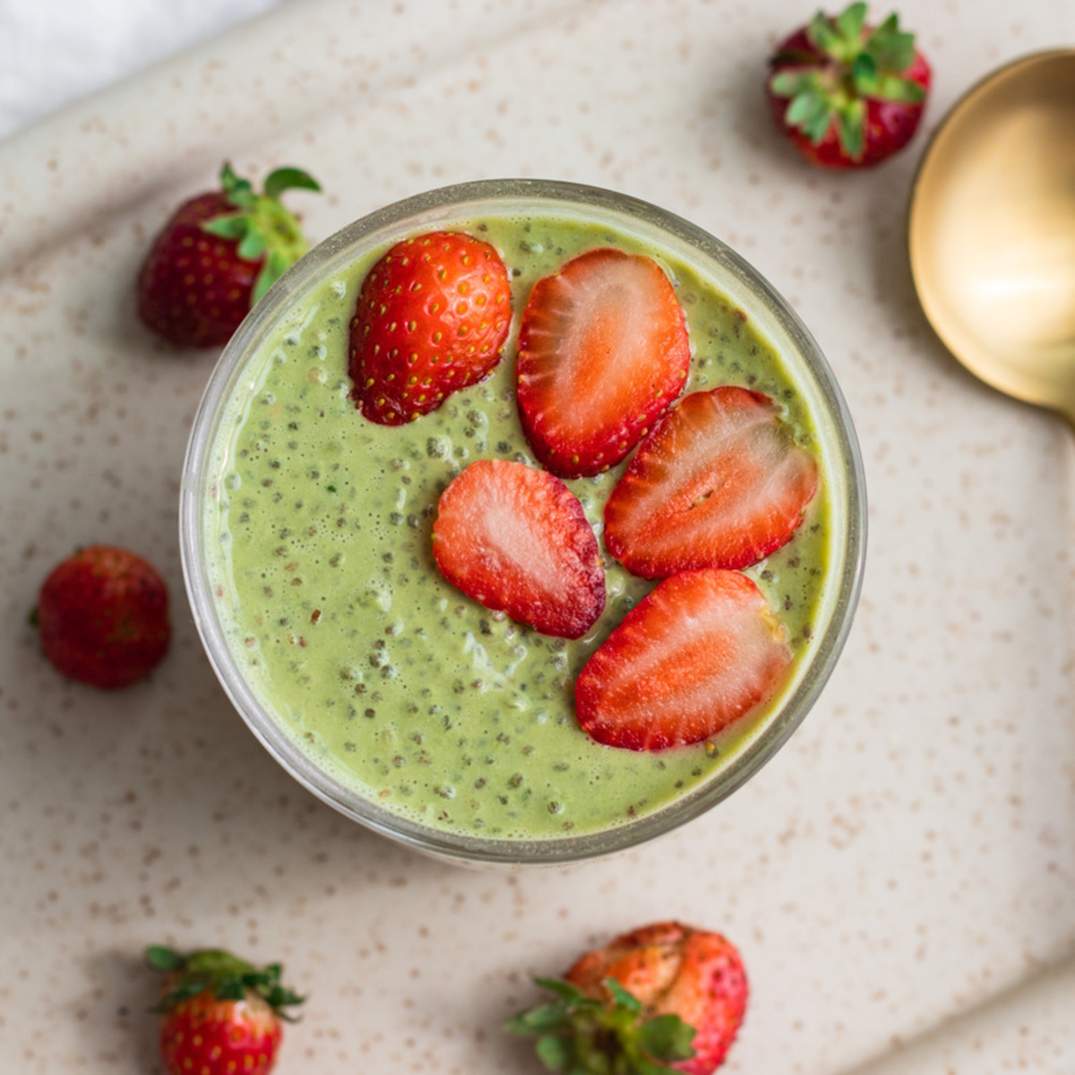 matcha chia pudding with protein