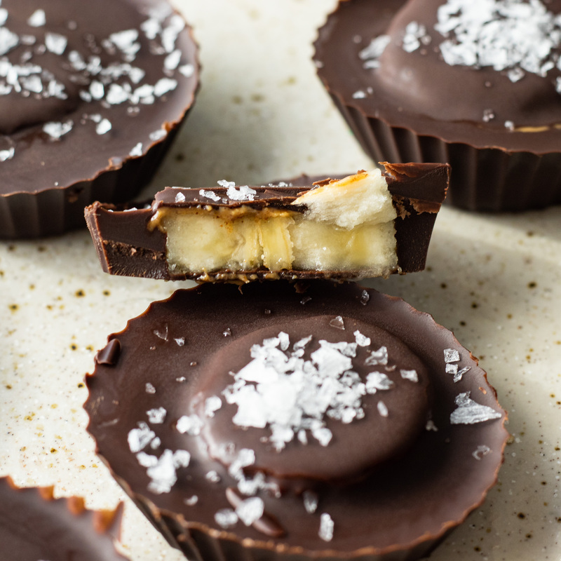 chocolate covered almond butter banana bites