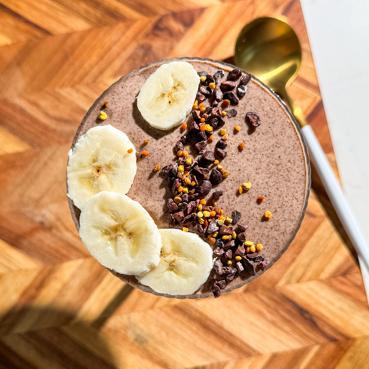 blended banana chia pudding (high protein)