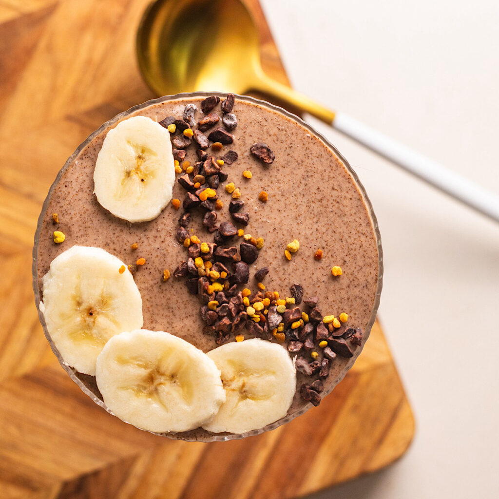 blended banana chia pudding (high protein)