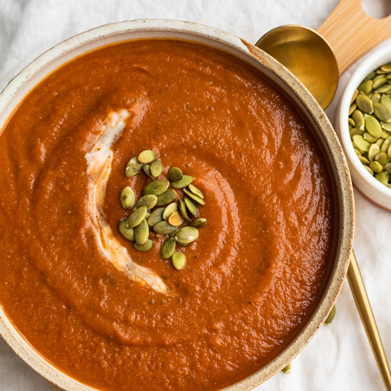 vegan slow cooker pumpkin tomato soup