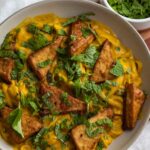 curried butternut squash noodles with crispy tofu