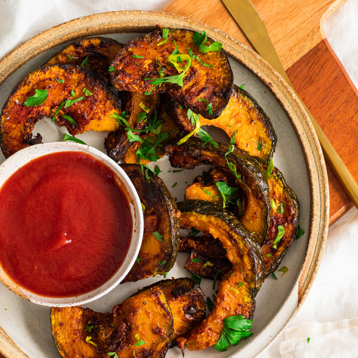 air fried kabocha squash fries