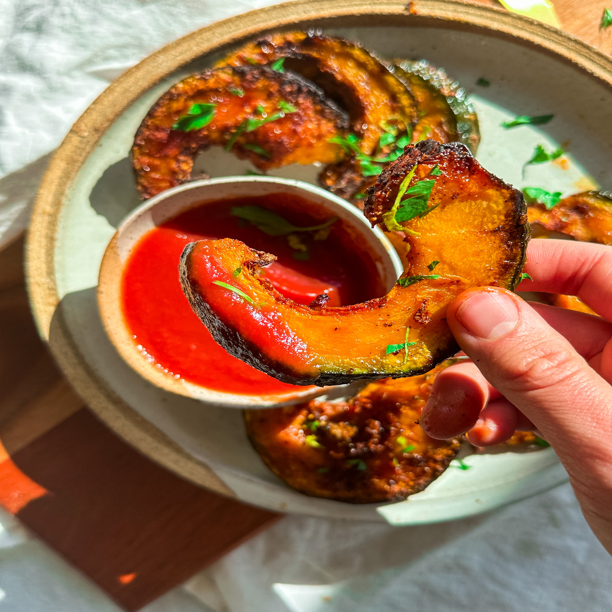 air fried kabocha squash fries