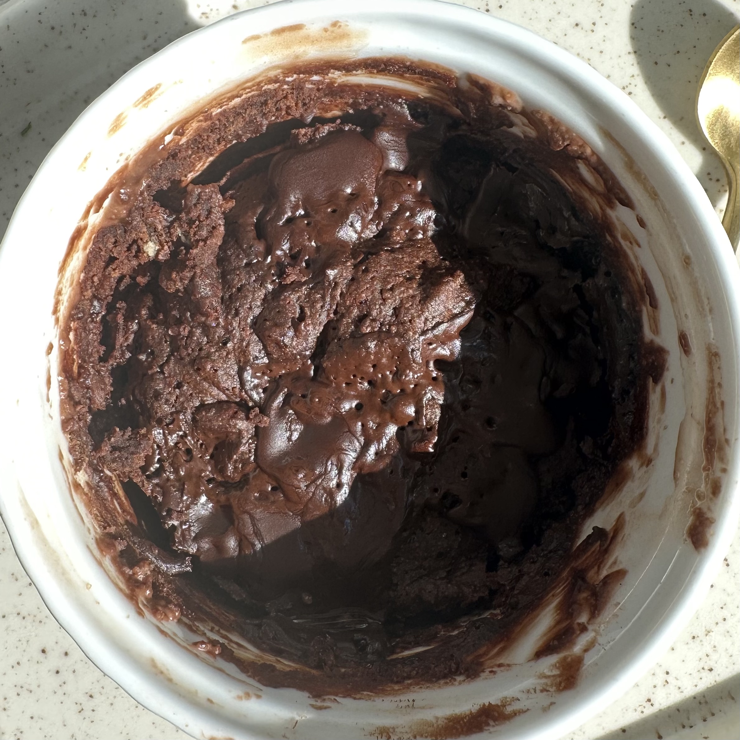 step 3 to making oat flour mug cake, microwave