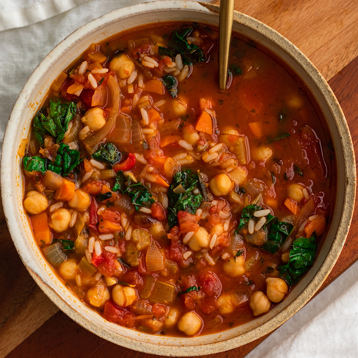 gochujang chickpea and rice stew