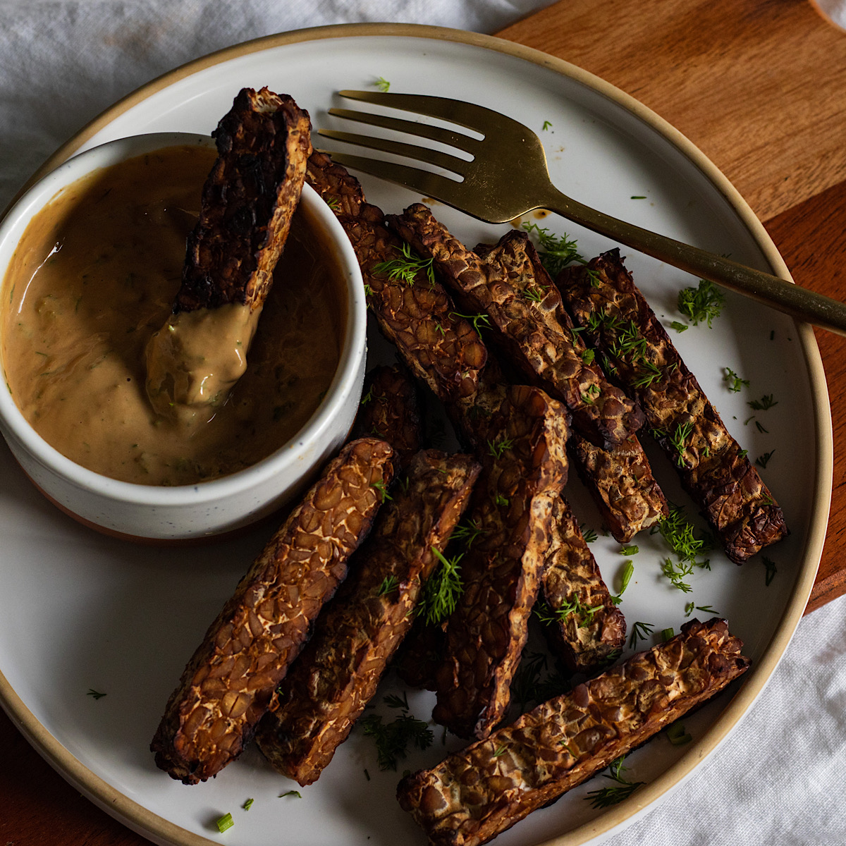 Easy Baked Tempeh (3 Ingredients + SO Crispy!) - From My Bowl