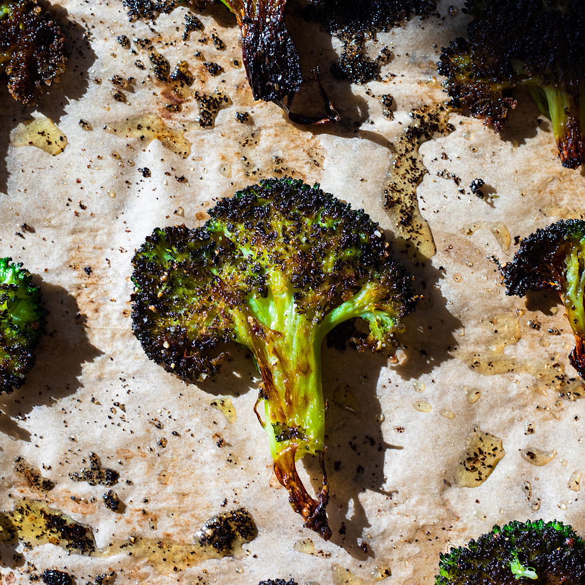 crispy baked and smashed broccoli