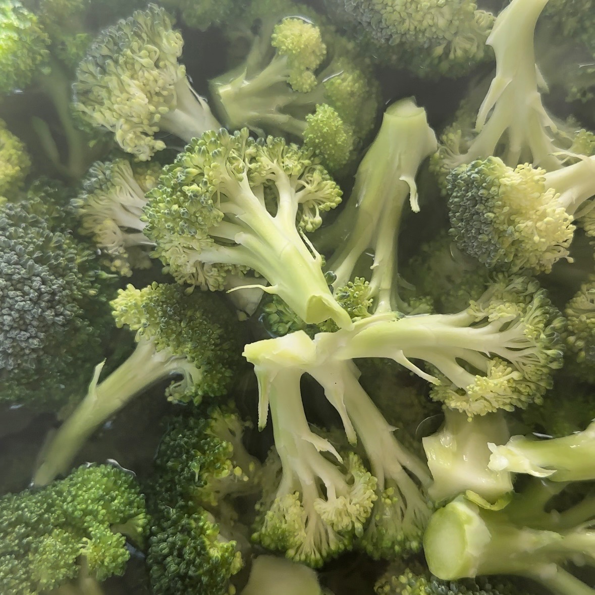 broccoli in boiling water