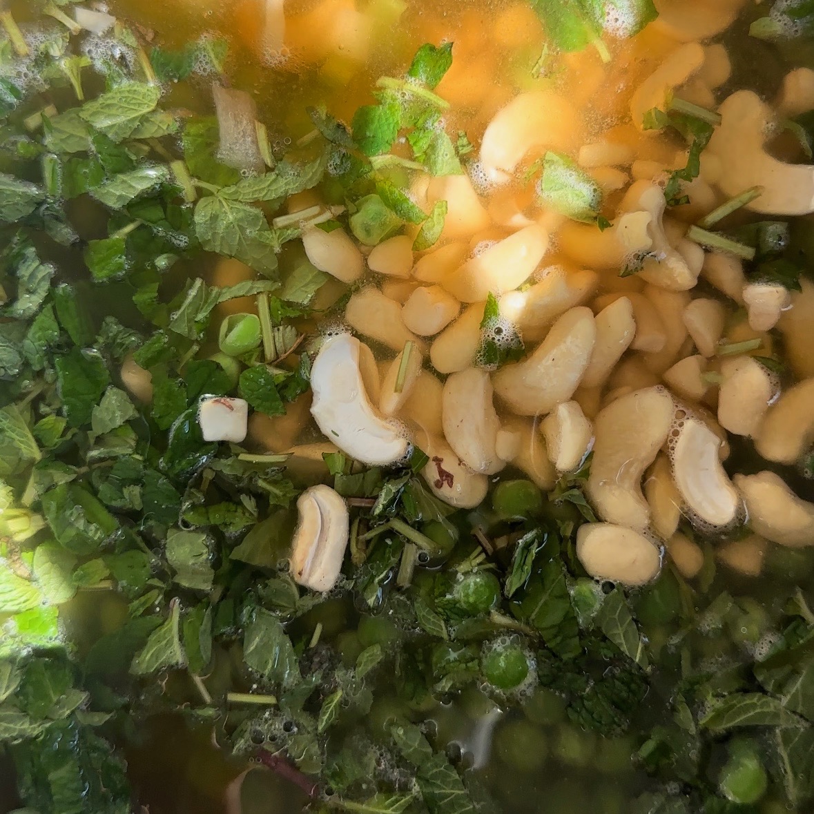 soup simmering in pot