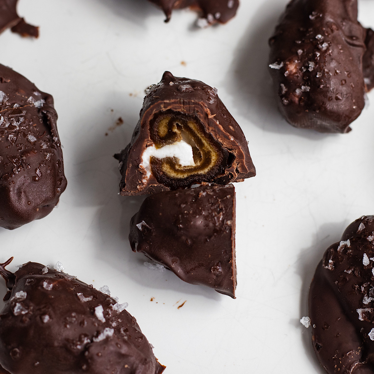 dark chocolate covered yogurt stuffed dates