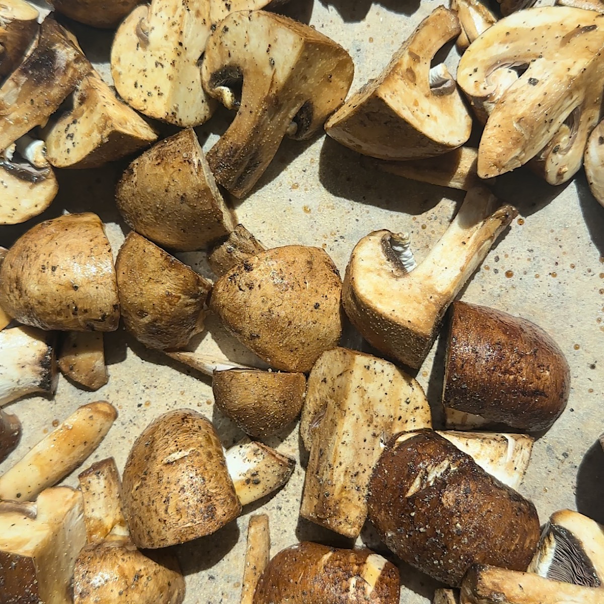 mushrooms on sheet pan