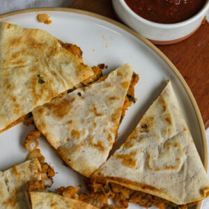 buffalo chickpea quesadilla