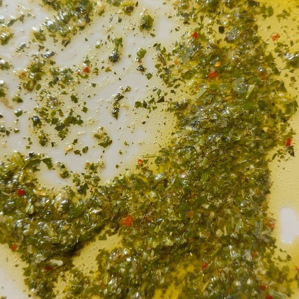 chimichurri in pan