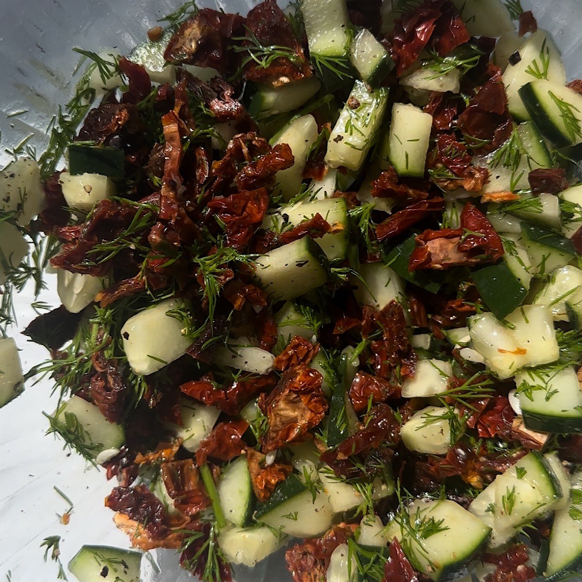 cucumber salsa in bowl