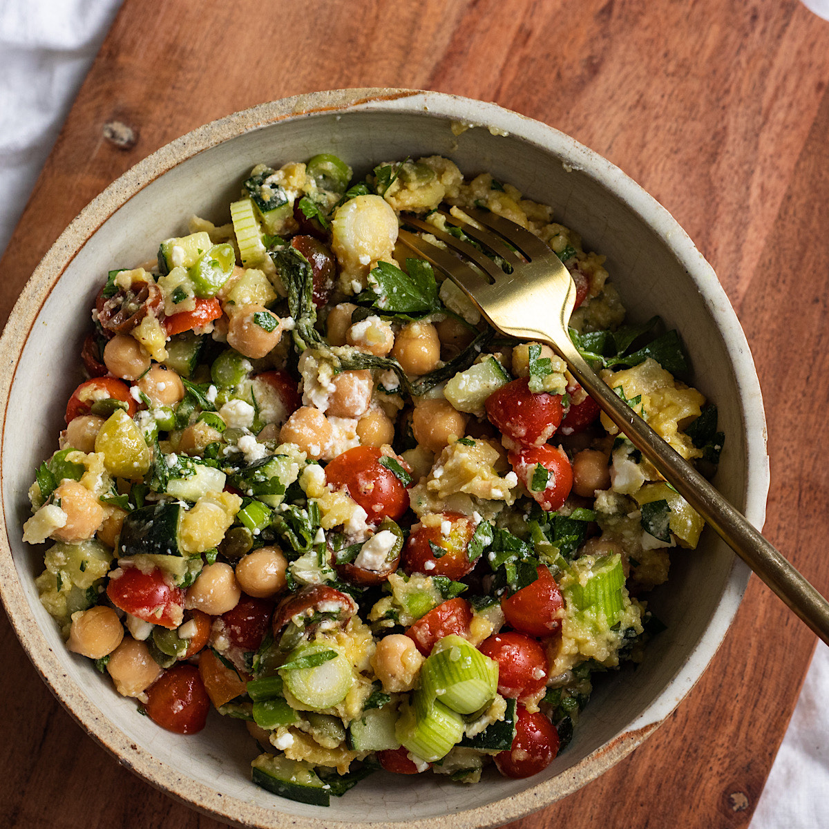 fava bean chickpea salad