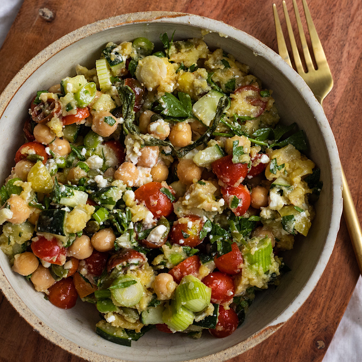 fava bean chickpea salad