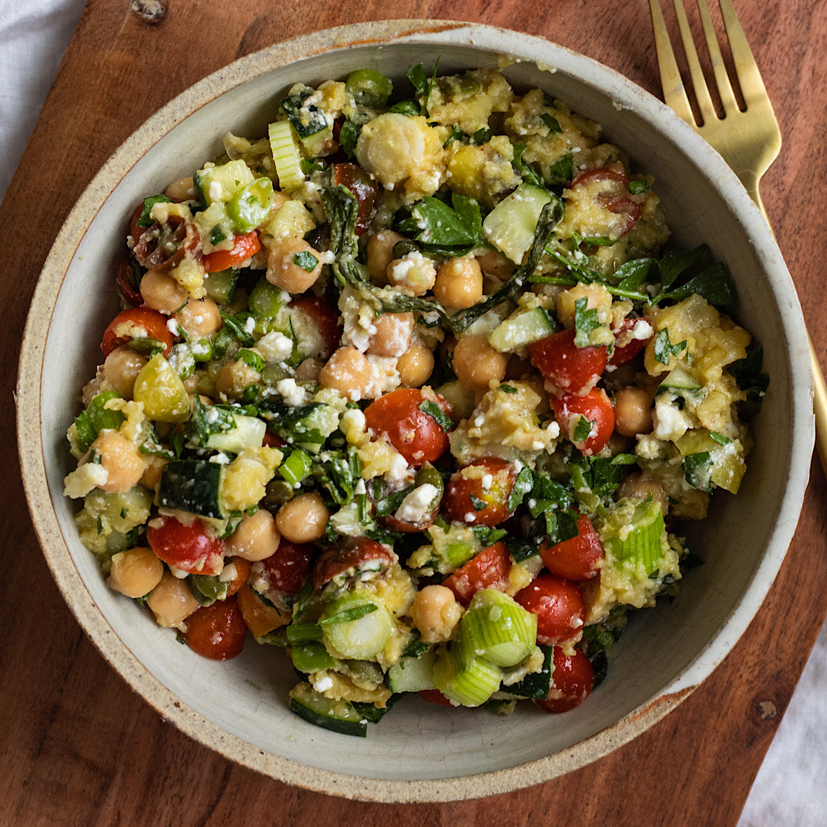 fava bean chickpea salad