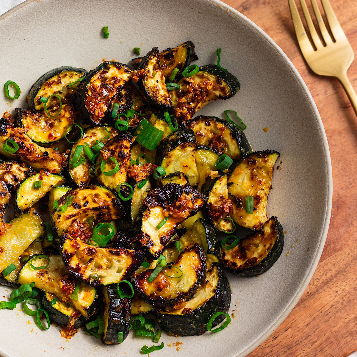 air fried honey garlic zucchini