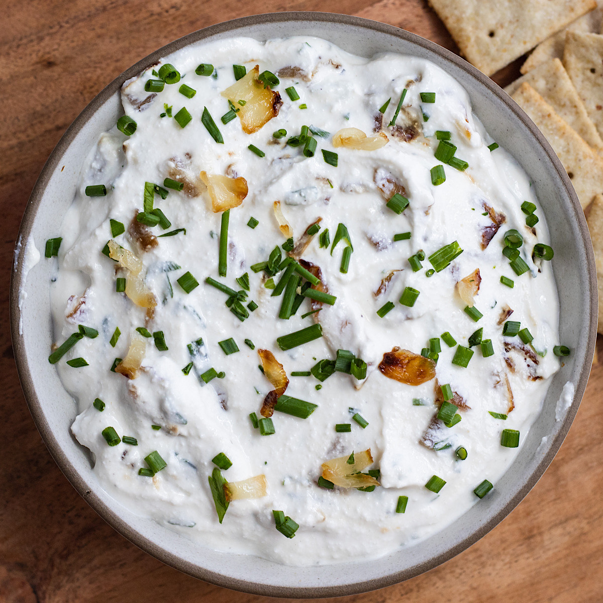 french onion cottage cheese dip (high protein gluten free)