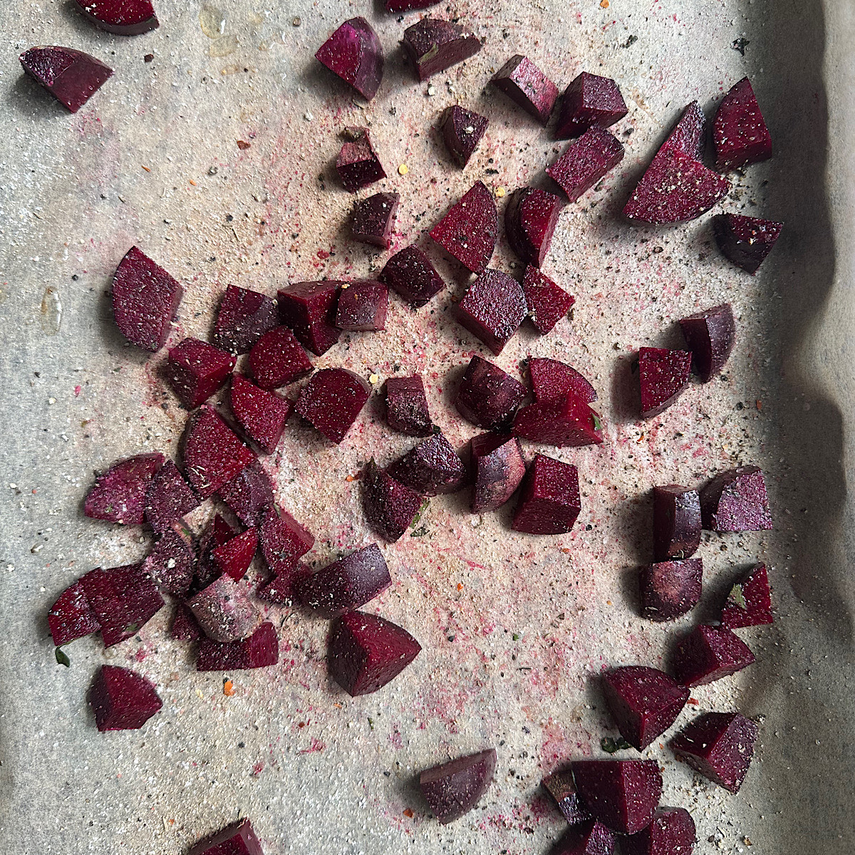 beets on sheet pan