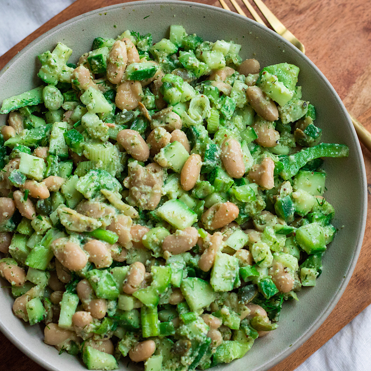 dill pickle white bean salad