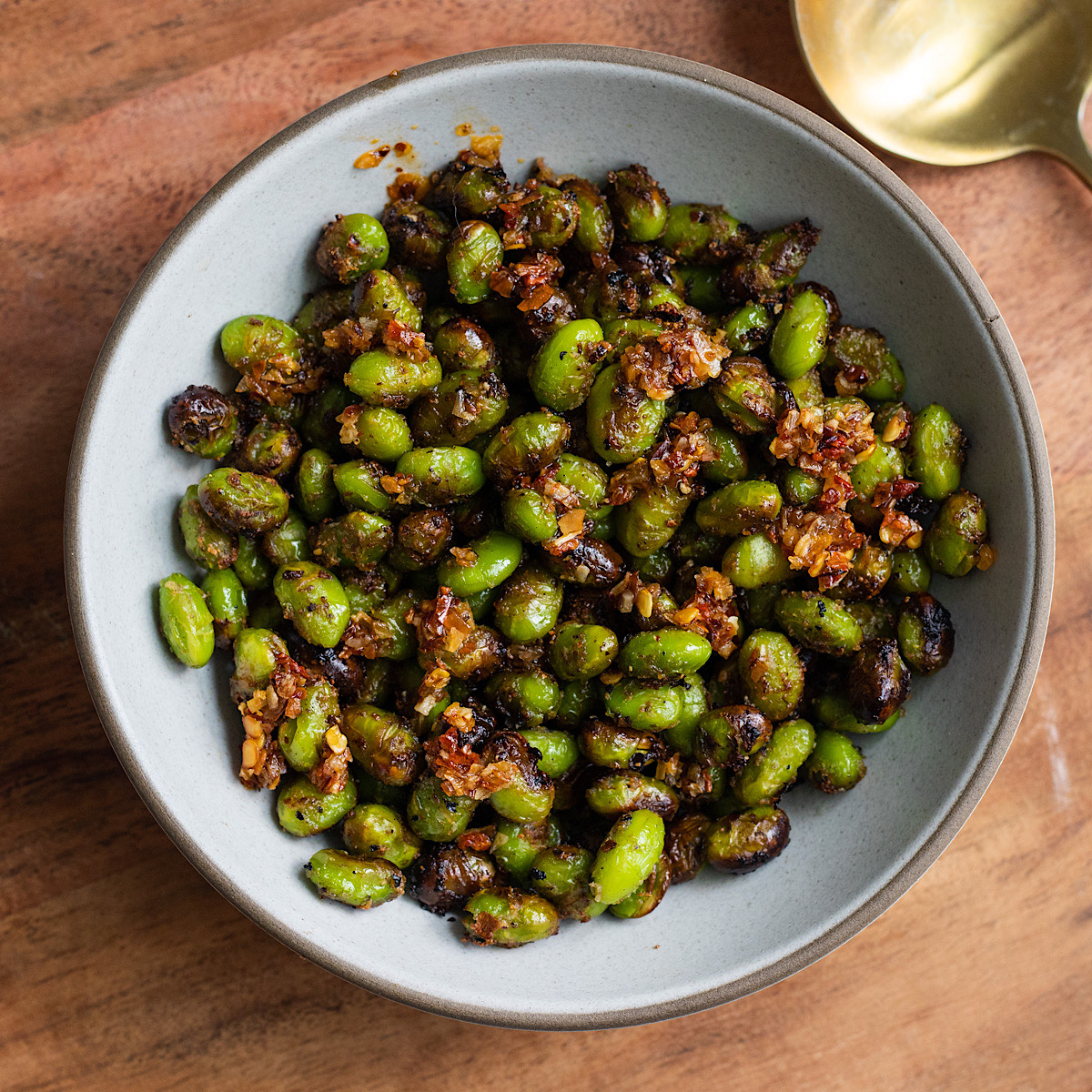 crispy air fried frozen edamame