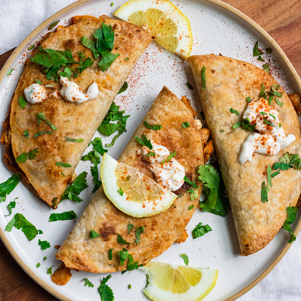 crispy mediterranean white bean tacos