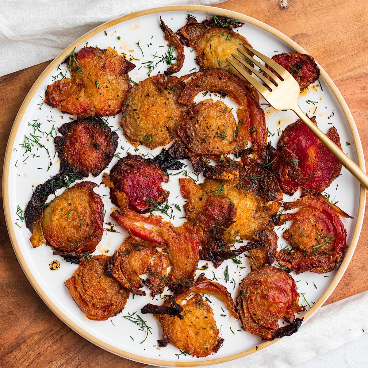 Crispy baked and smashed beets