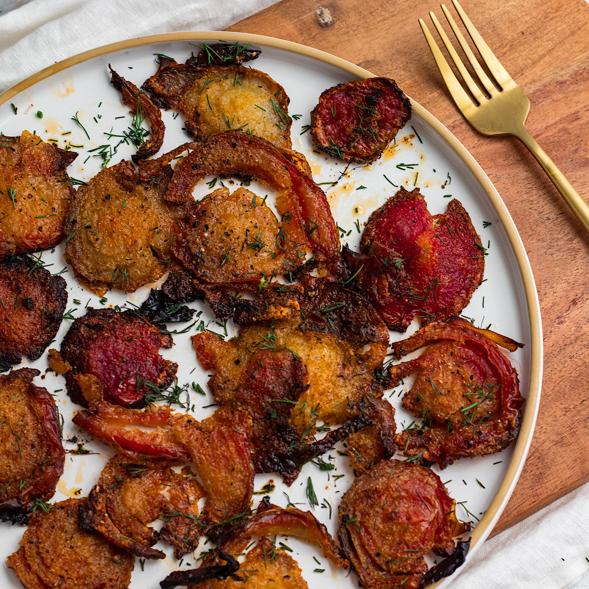 crispy baked and smashed beets