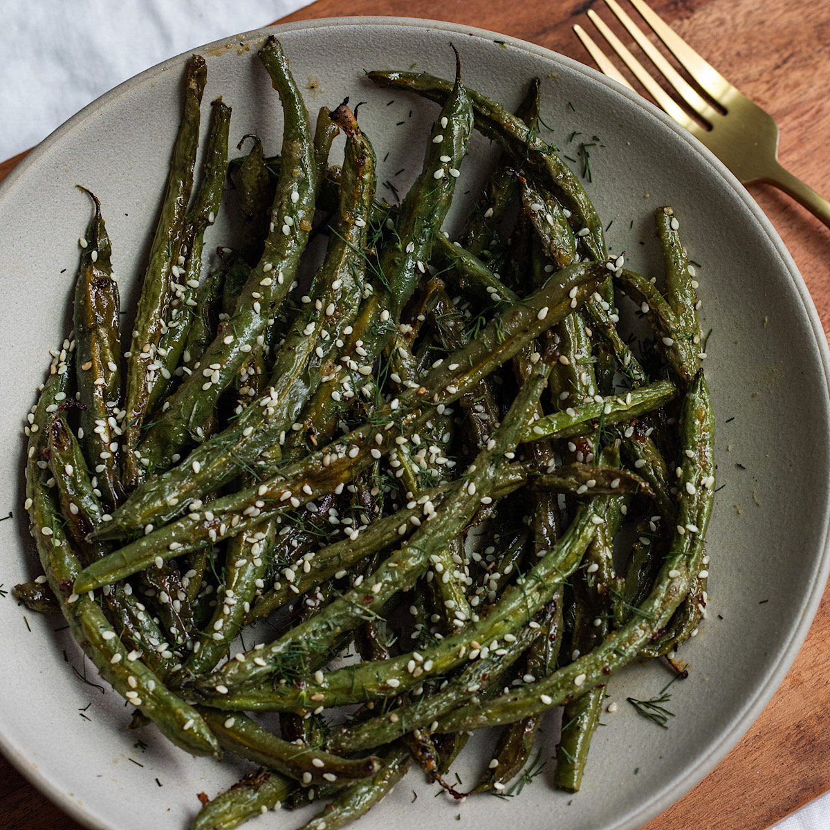 roasted honey mustard green beans