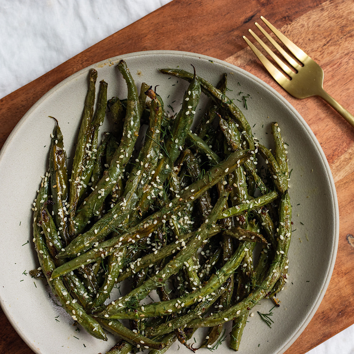 roasted honey mustard green beans