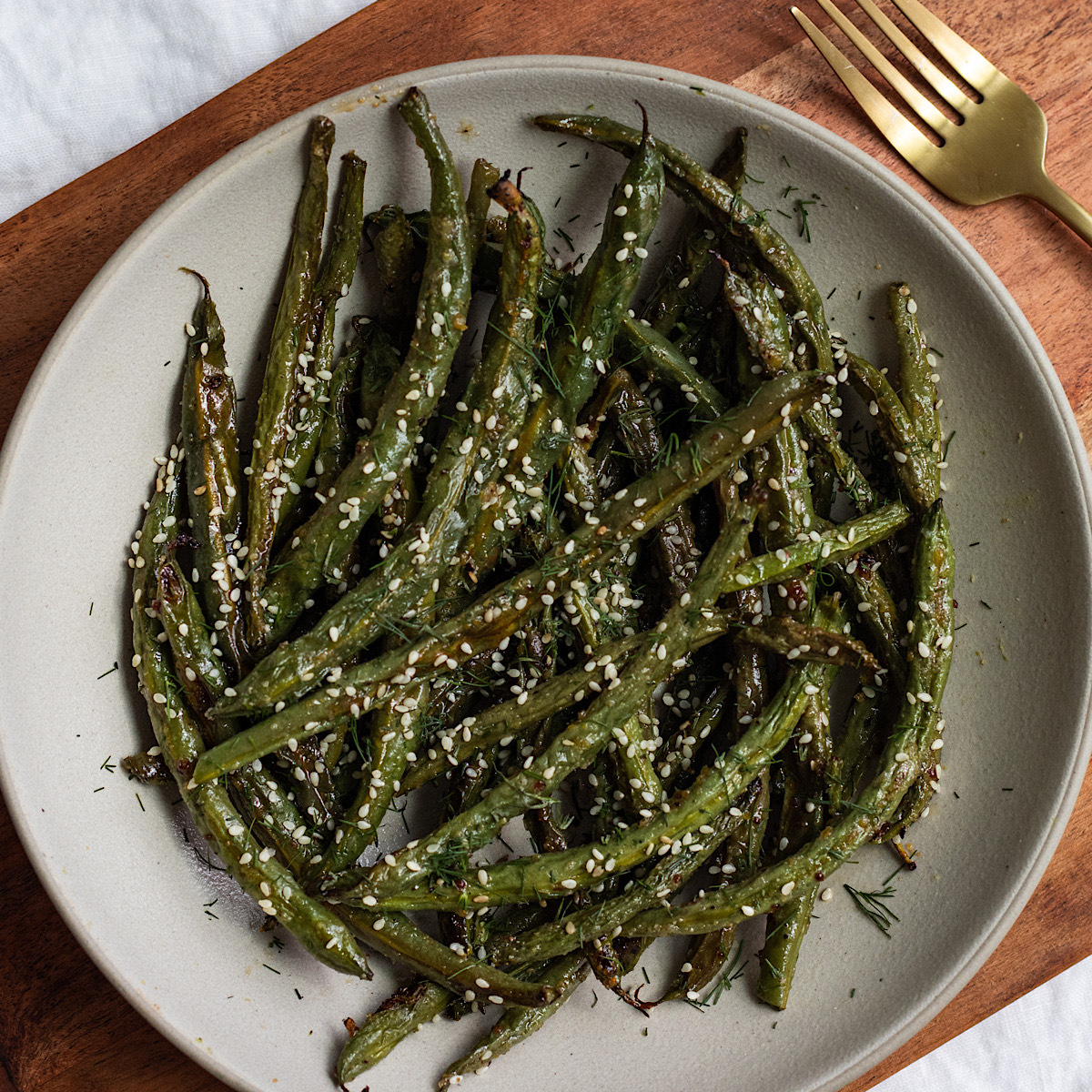 roasted honey mustard green beans