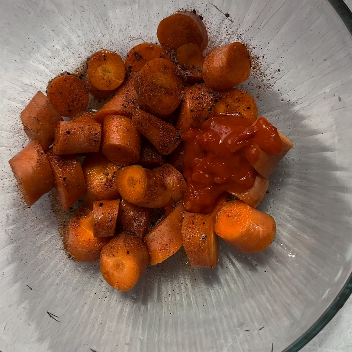 carrots and harissa in bowl