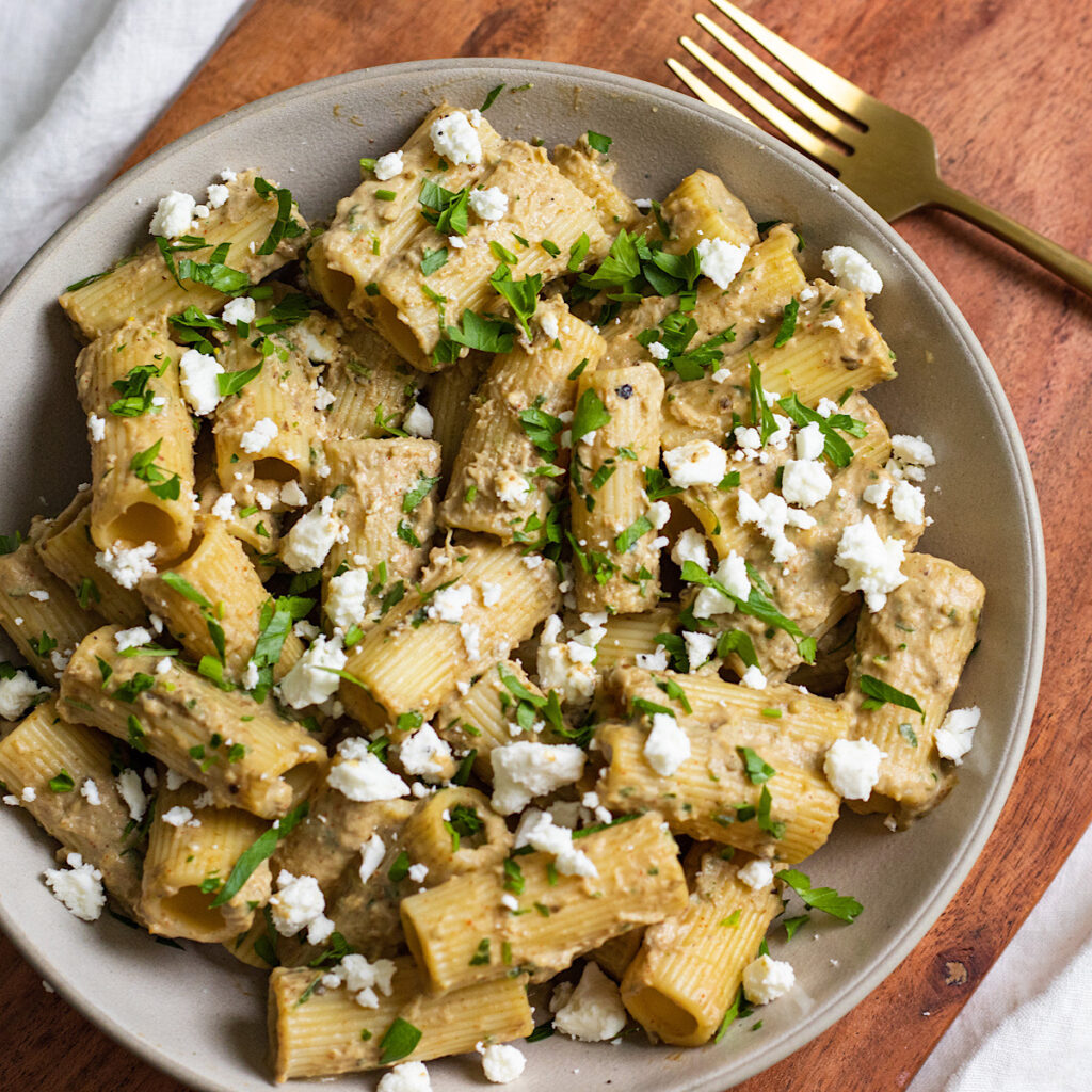 Vegan Baba Ganoush Pasta - Avocado Skillet