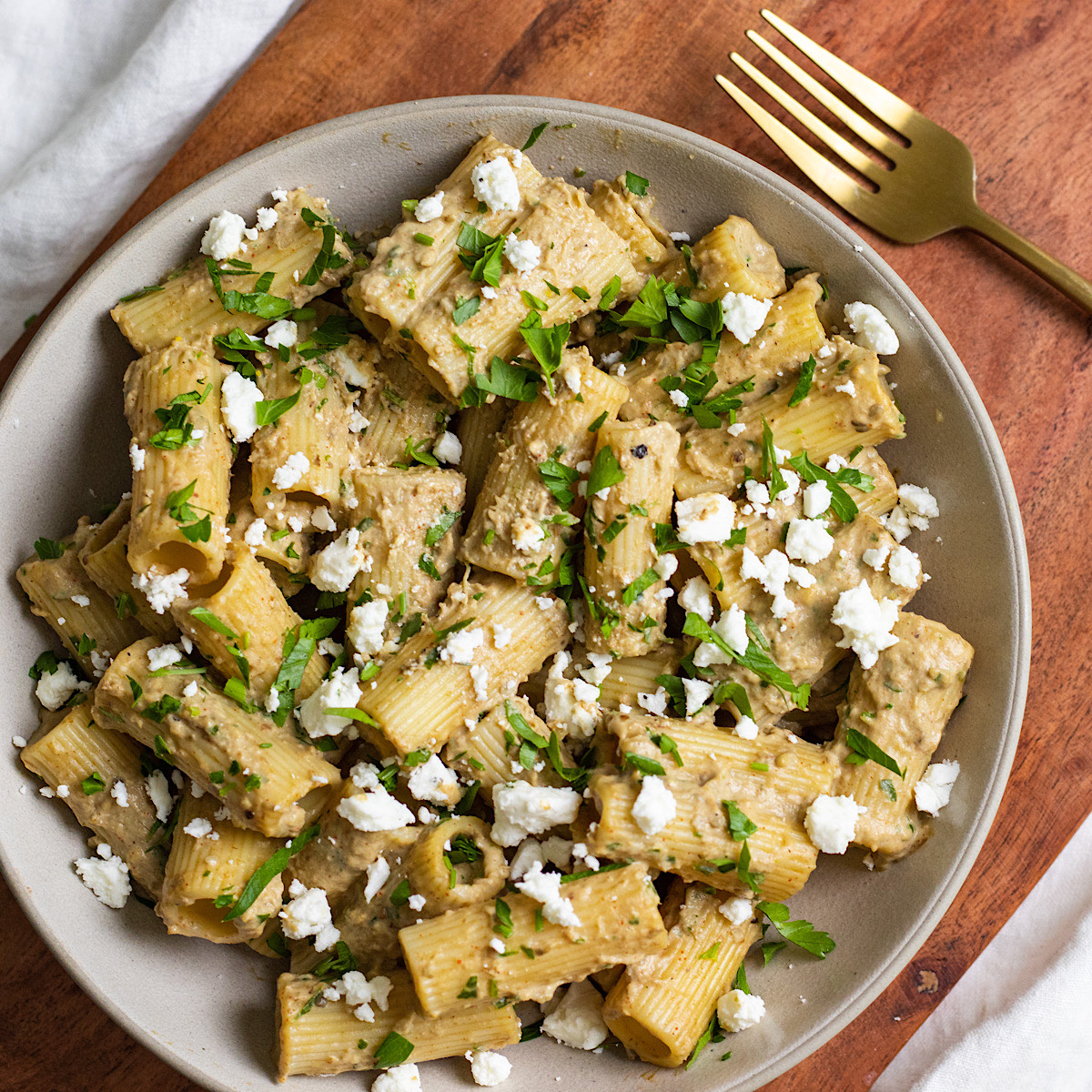 vegan baba ganoush pasta