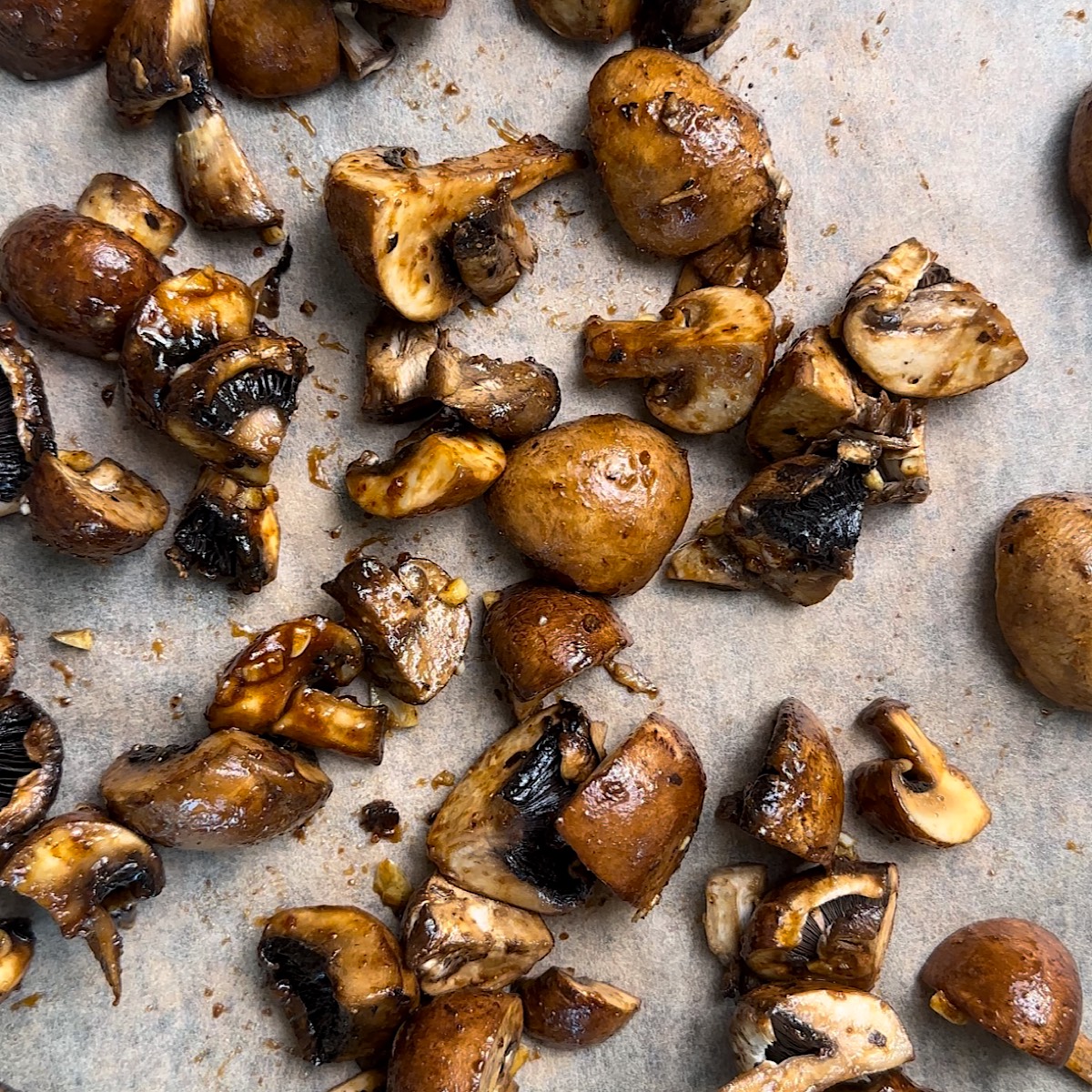 mushrooms on sheet pan